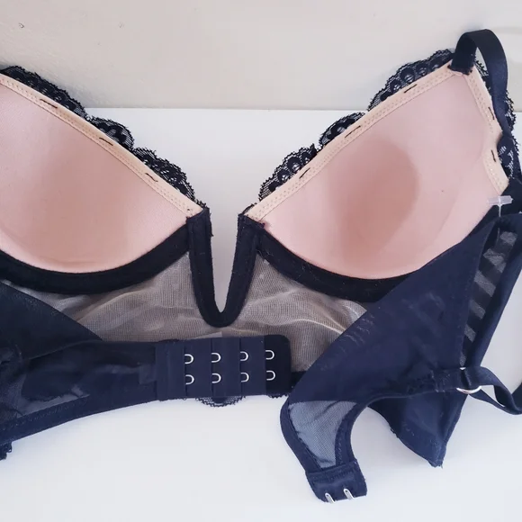 🏷Thistle And Spire NWOT Plunging Corset Underwire Bra W/Nude Underlay - 34B - Picture 11 of 14